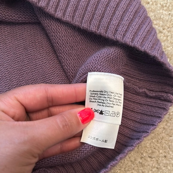 Eddie Bauer Cotton ANGORA Rabbit Hair Nylon Sweater XL Purple Crewneck Pullover - Picture 10 of 10